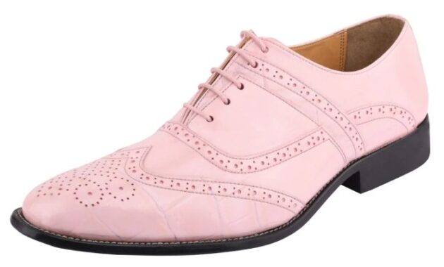 Pink men's dress shoes