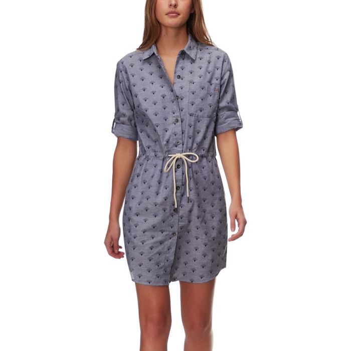 Chambray shirt dress for women