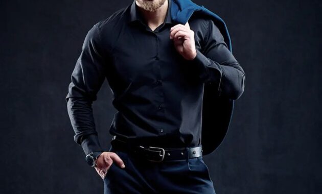 Black mens dress shirts