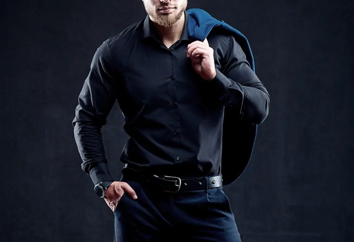 Black mens dress shirts