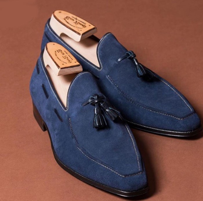 Mens blue jean dress shoes