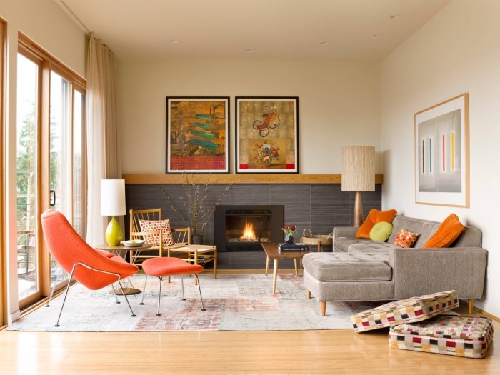 How to decorate mid century living room