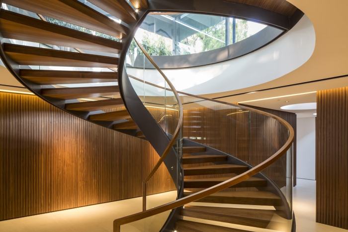 Staircase spiral interior stairs statement sculptural wood makes they firm instead typical designing install didn were when just contemporist stair