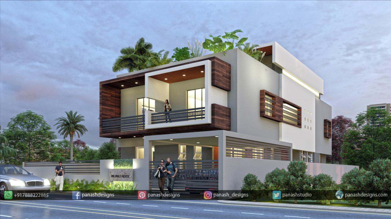 Desain teras rumah dengan 3 tingan