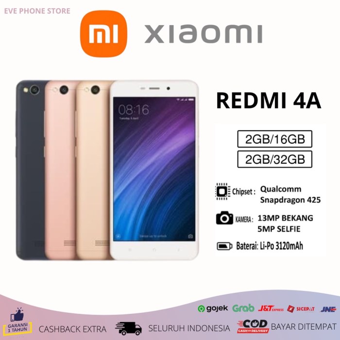 Harga hp xiaomi redmi 4a bekas batangan