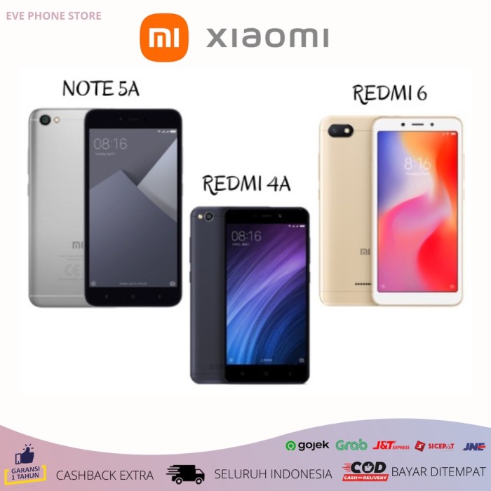 Redmi xiaomi 16gb 2gb garansi tahun handphone